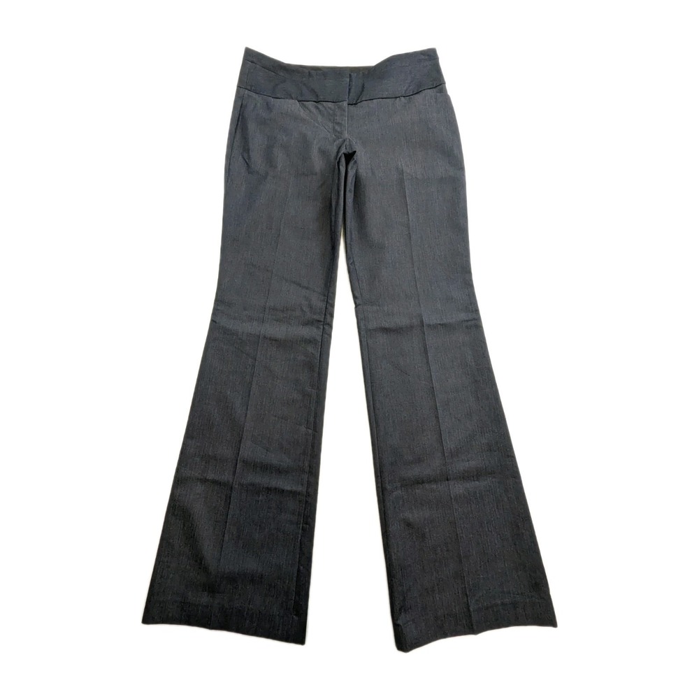 Express Editor Mid Rise Flare Dress Pants Blue Sheen Women's Size 6L